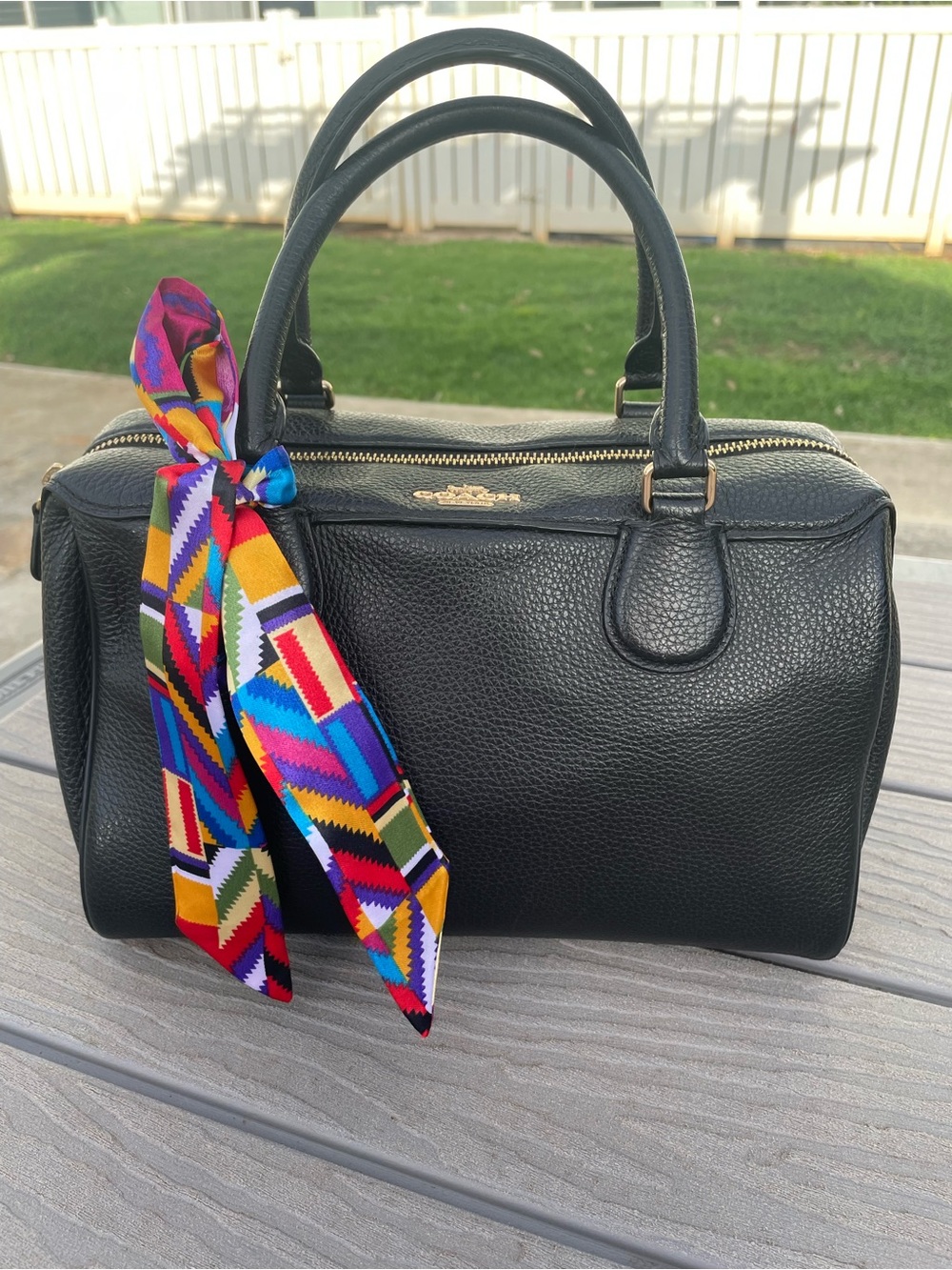 Coach Black Pebbled Leather Satchel